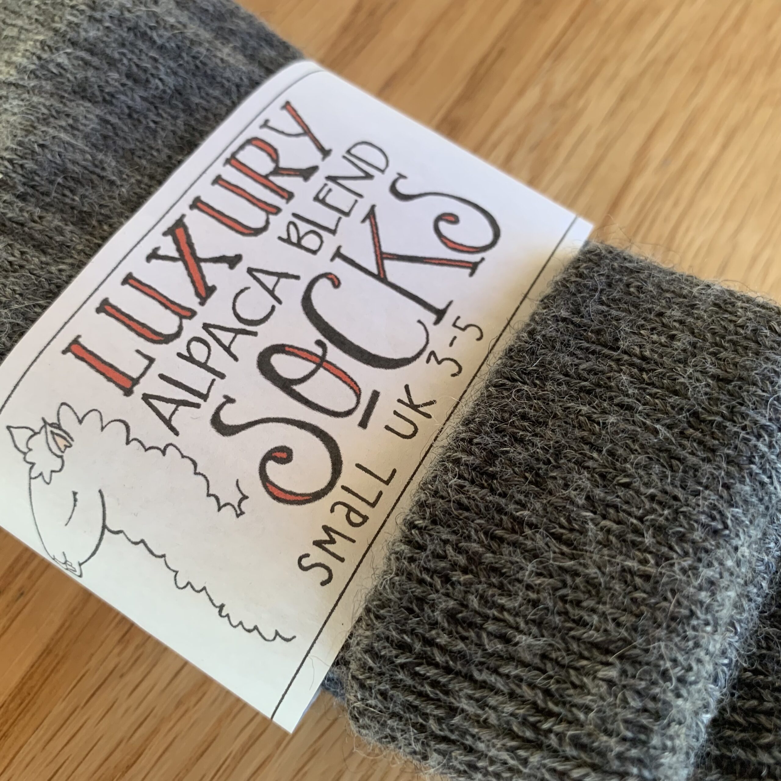 Cosy Cuff Alpaca Socks - Dark Grey - Image 2