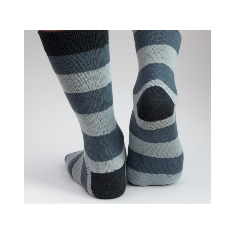 Alpaca Stripey Socks - Blue - Image 4