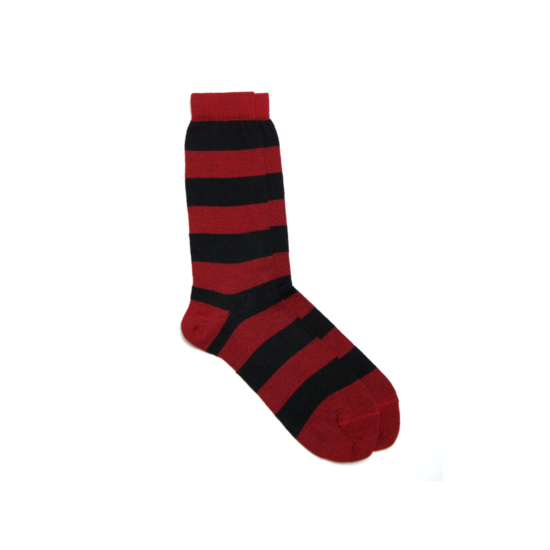Alpaca Stripey Socks - Red - Image 6